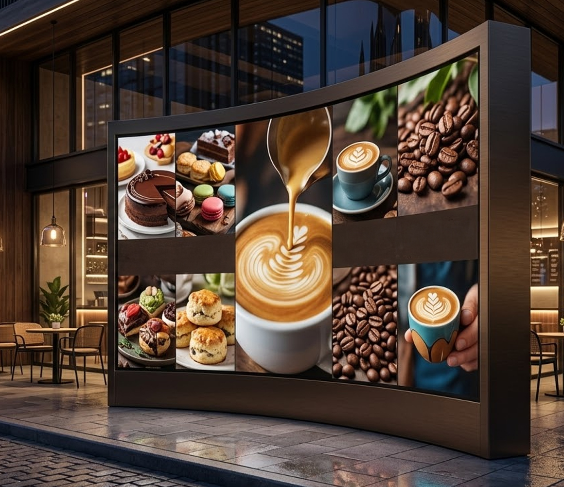 Retail digital display ensuring consistent brand visuals and messaging throughout the store.