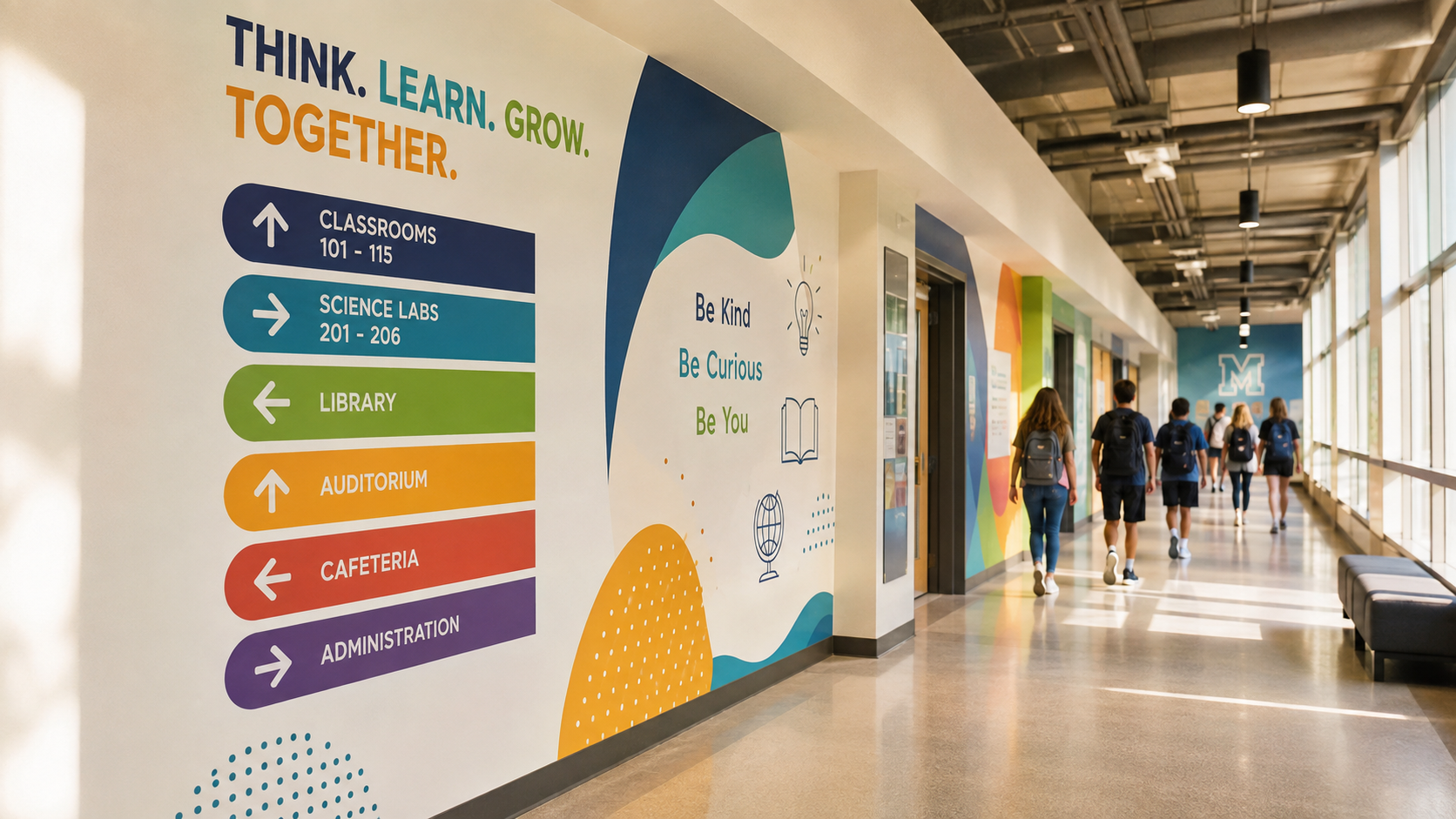 Campus promotional banners for educational institutions