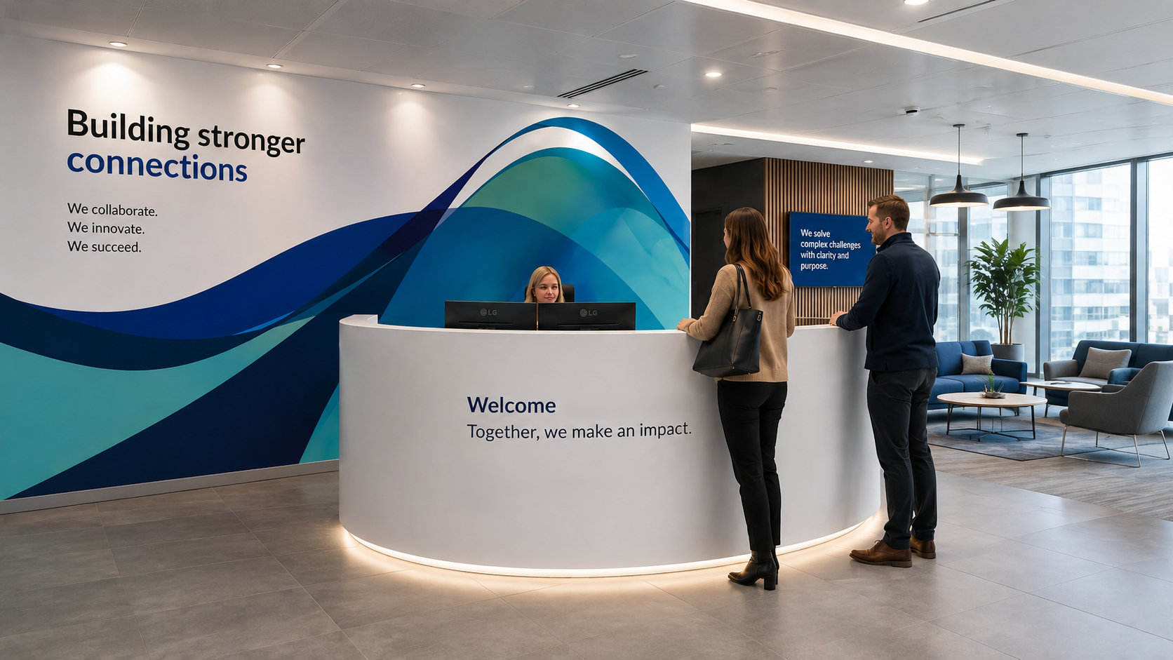 Immersive branded environment with custom interior graphics and signage