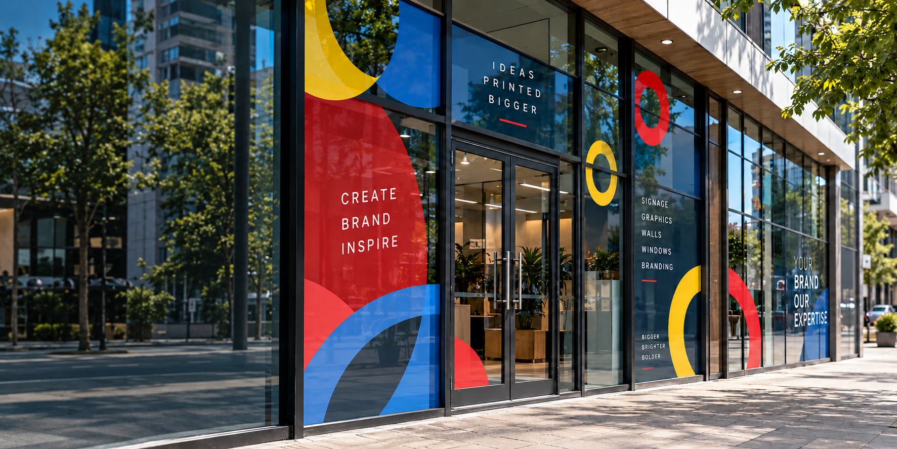 Custom window decals for retail, offices and business glass by ARC UK